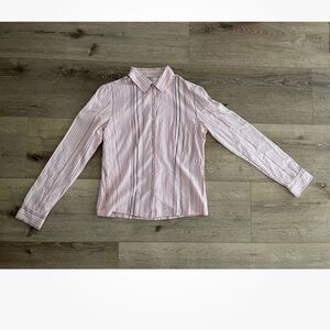 Classic pink stripe botton down shirt 100% cotton size medium